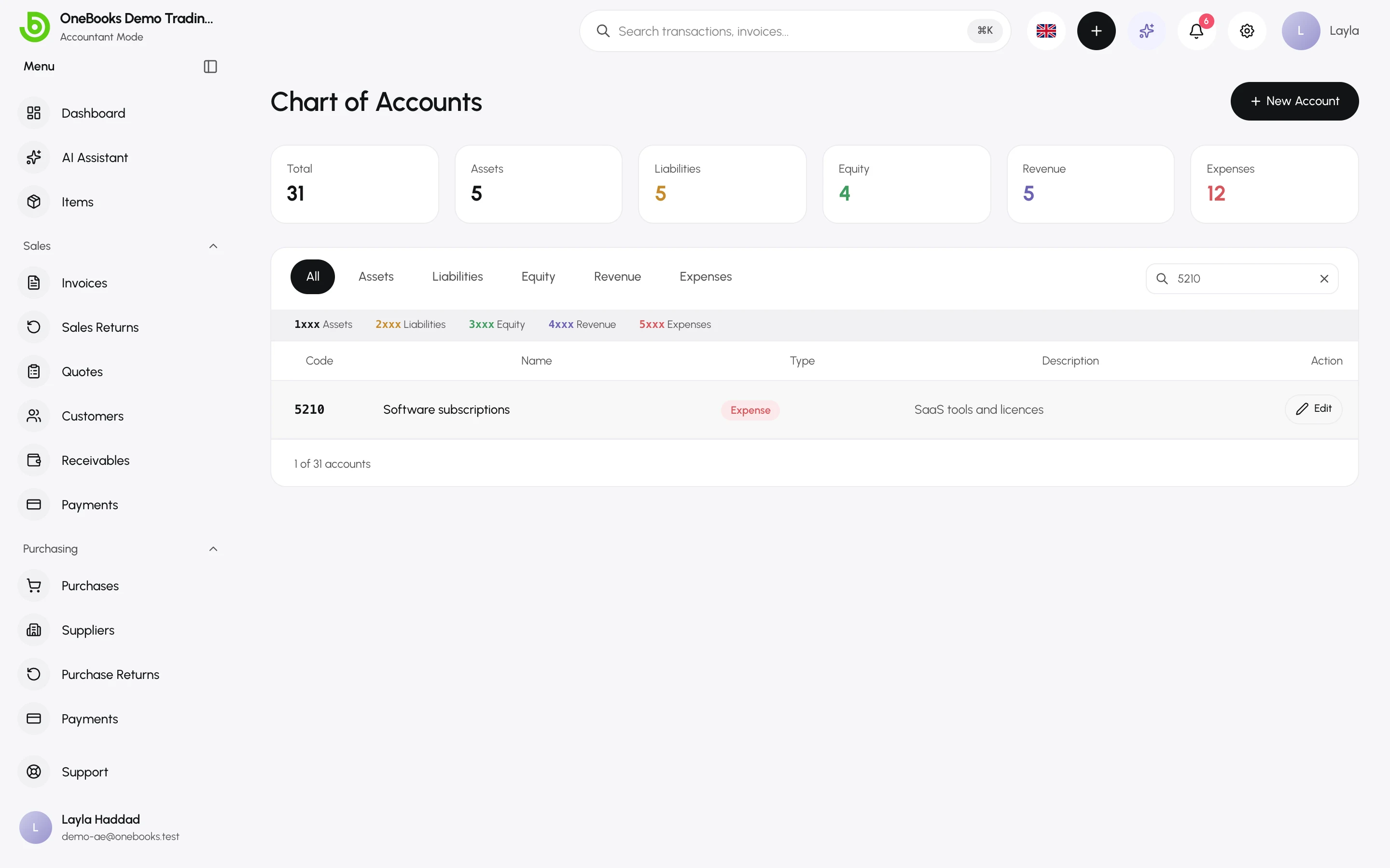 The edit-account dialog with the archive option